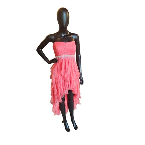 Peach/Coral Sparkle Hi-Low Party Dress - Teeze Me - Picture 1 of 8